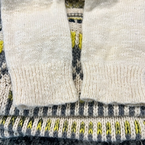 MOTH for Anthropologie open cardigan sweater in cream with yellow and gray - Picture 14 of 14